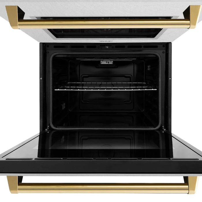 ZLINE 30"Professional True Convection Double Wall Oven, Air Fry, Self Clean, DuraSnow® Gold WADSZ-30-G09K