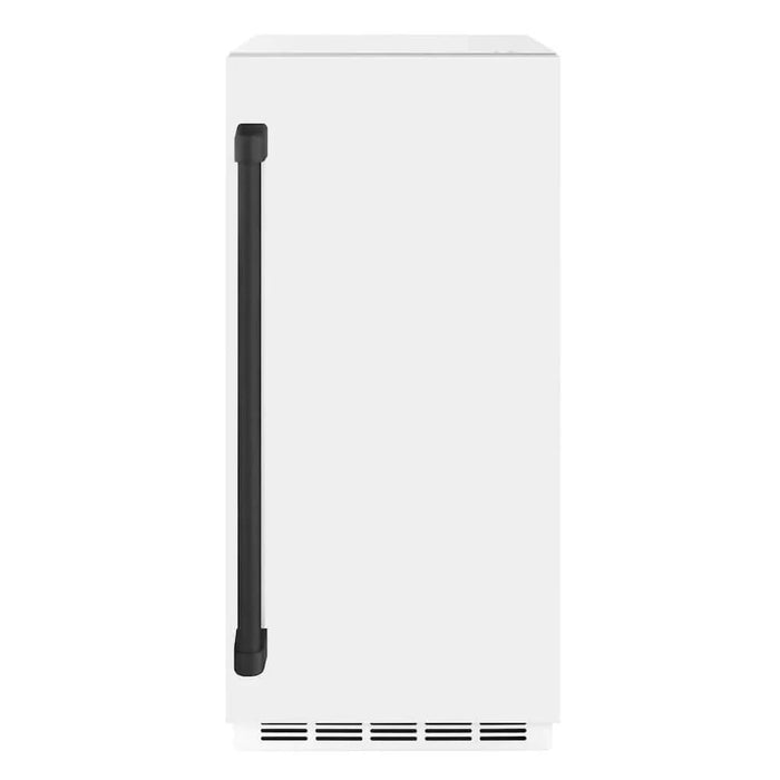 ZLINE Autograph Edition 15" Touchstone Gourmet Ice Maker, Drain Pump, White Matte Door, Accents IGMDZ-WM-15-CB09K