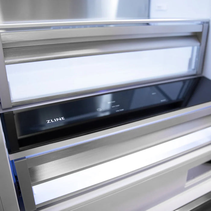ZLINE Autograph Edition 30" Panel Ready Built-In Bottom Freezer Refrigerator, Water Dispenser, Ice Maker, Accents RBIVZ-30-CB09K