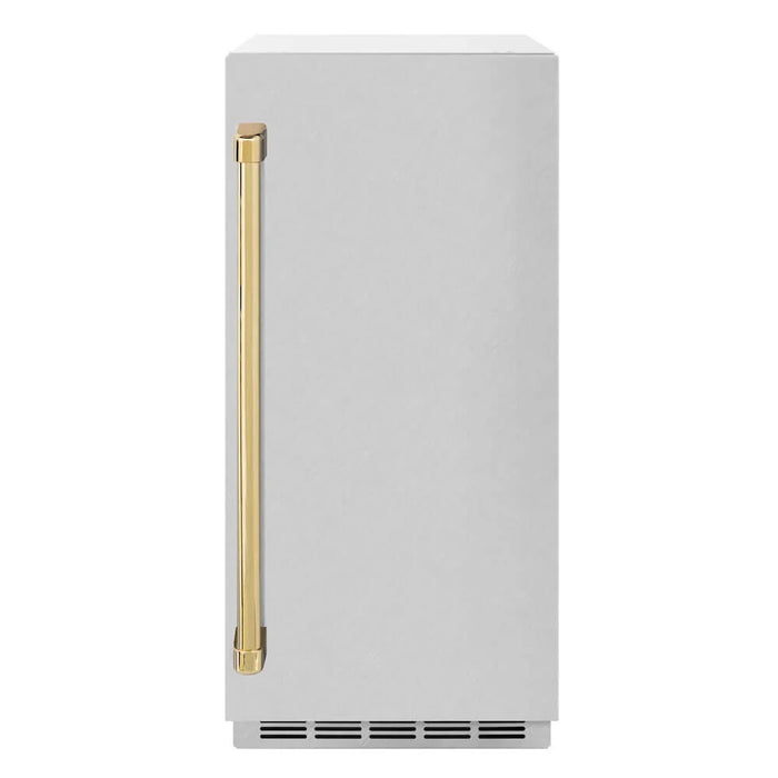 ZLINE Autograph Edition 15" Touchstone Clear Gourmet Maker, Drain Pump, Satin Stainless Steel Door, Accents IGMDZ-SN-15-CB09K