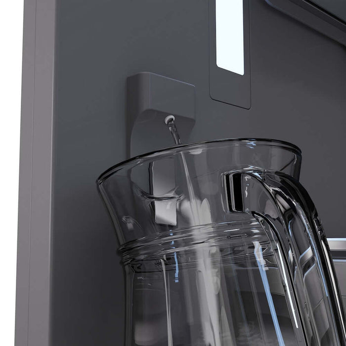 ZLINE 36" Built-In Bottom Freezer Refrigerator, Water Dispenser, Ice Maker, Black Stainless Steel, Graphite Gray Interior GRBIT-BS-3609K