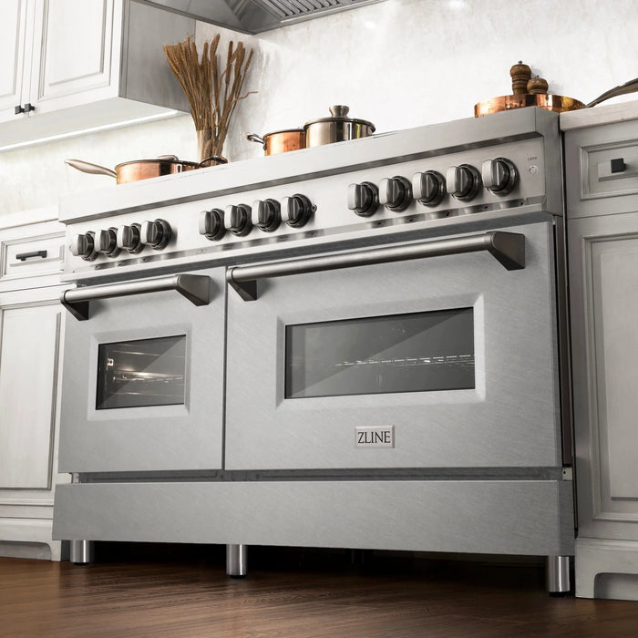 ZLINE 60" Professional Dual Fuel Range with Snow Finish Door, RA-SN-6009K