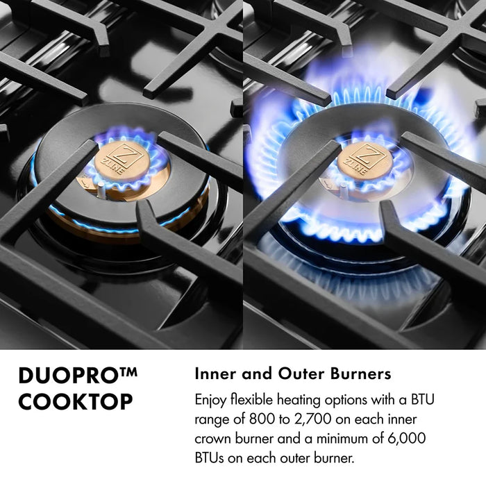ZLINE 30" Paramount Gas Range DuoPro™ Cooktop, Convection Gas Oven PSGRZ-WM-30-CB09K