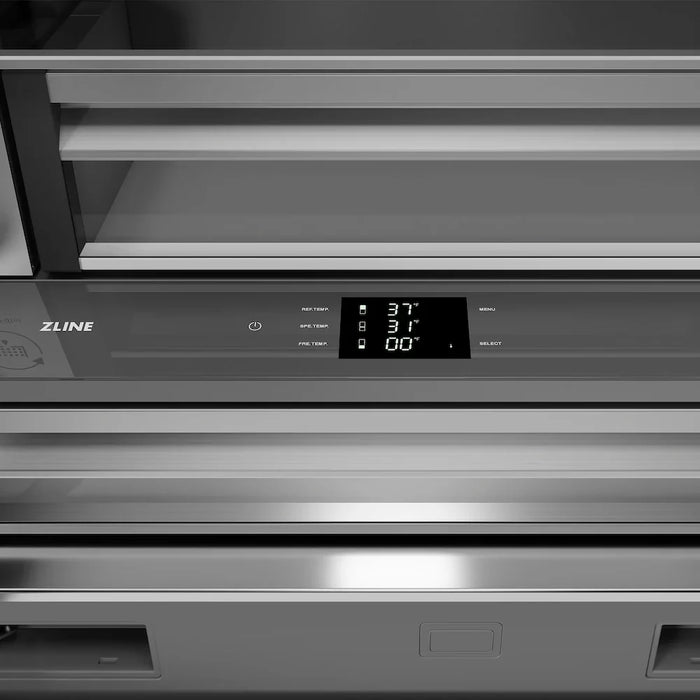 ZLINE 36" French Door Built-In Bottom Freezer Refrigerator, Water Dispenser, Ice Maker SRBIV-BS-3609K