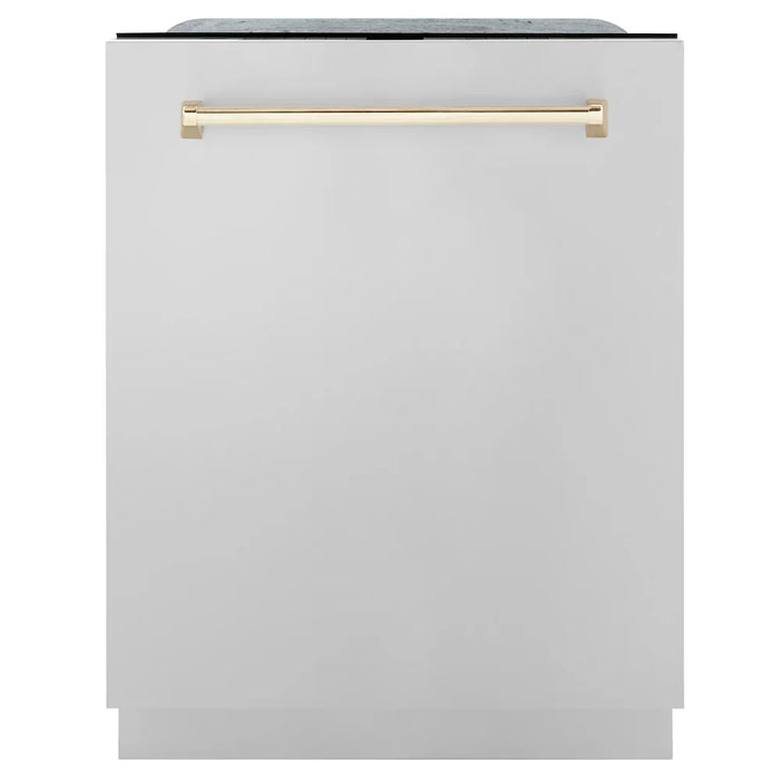 ZLINE Autograph Edition 48" Kitchen Package, Stainless Steel Dual Fuel Range, Range Hood, Dishwasher, French Door Refrigerator External Water Dispenser, 4AKPR-RARHDWM48-G09K