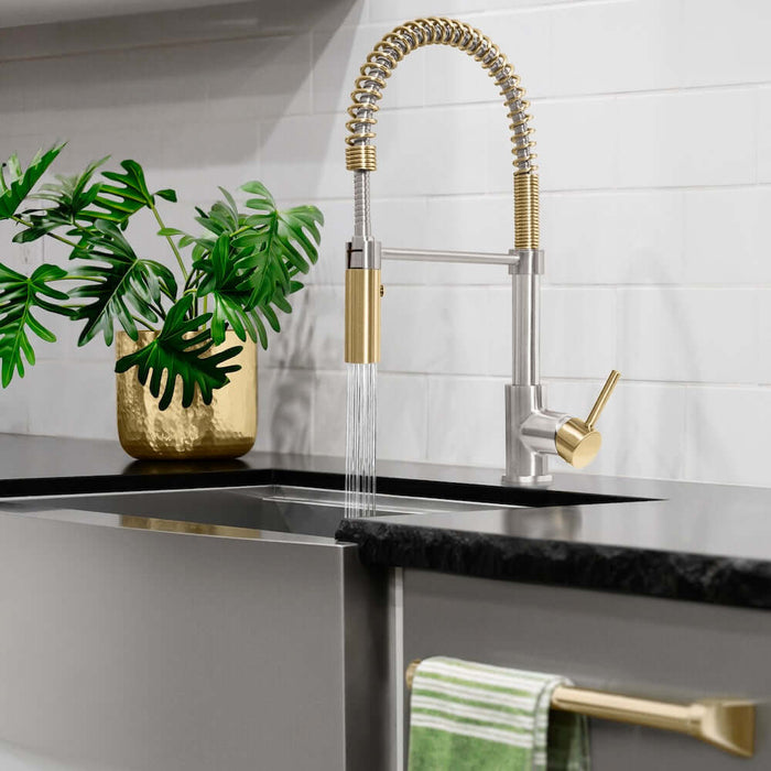 ZLINE Autograph Edition Sierra Pull Down Spring Single Handle Kitchen Faucet, SRA-KF-Z09K
