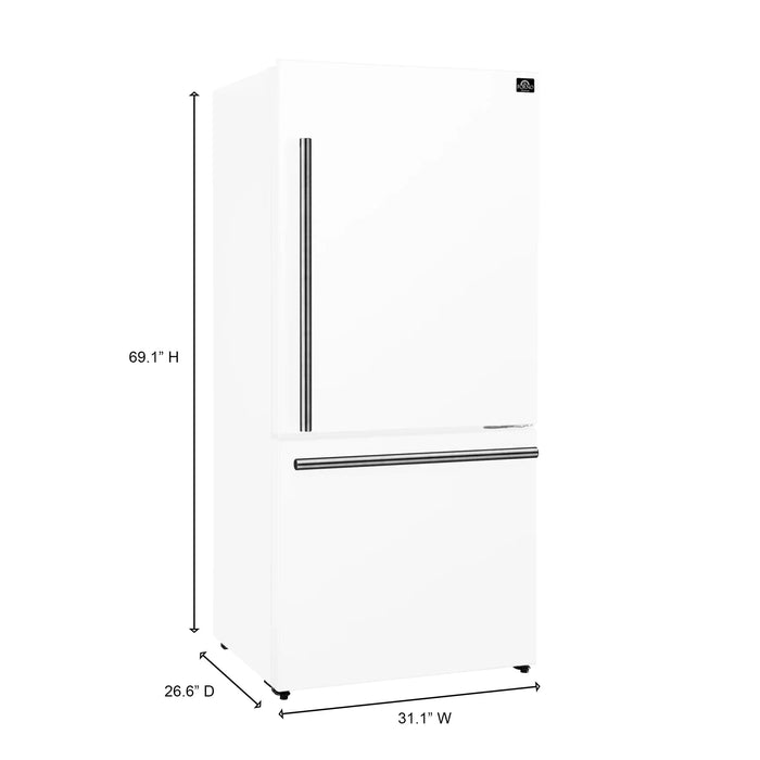 FORNO Espresso Milano 31" Right Swing Refrigerator FFFFD1785-31WHT09K