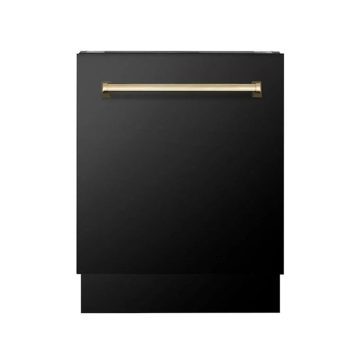 ZLINE Autograph Edition 48"Kitchen Package, Black Stainless Steel Dual Fuel Range, Range Hood, Dishwasher and Refrigeration, 4AKPR-RABRHDWV48-G09K