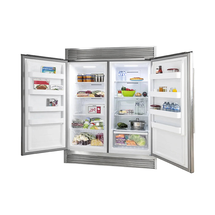 Forno Appliance Package - 48 Inch Pro Gas Range, Wall Mount Range Hood, Refrigerator FBDL-019-05US09K