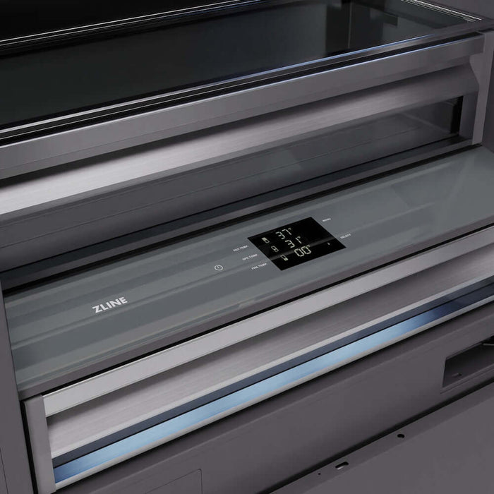 ZLINE 72" Panel Ready Built-In Bottom Freezer Refrigerator,Water Dispenser, Ice Maker,Graphite Gray Matte Black GRBITZ-72-MB09K