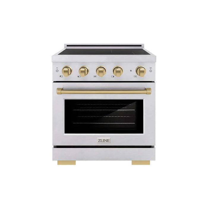 ZLINE 30" Paramount Induction Range, Satin Stainless Steel, Accents SINRSZ-30-CB09K