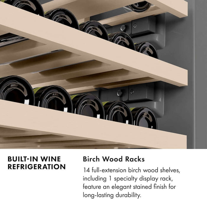 ZLINE 24"Triple Zone 100 Bottle Column Wine Cooler, DuraSnow®  Stainless Steel Matte Black RCWVZ-SN-24-MB09K