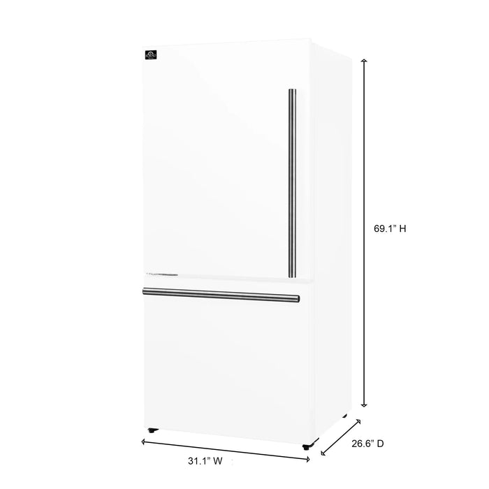 FORNO Espresso Milano 31" Left Swing Refrigerator FFFFD1786-31WHT09K