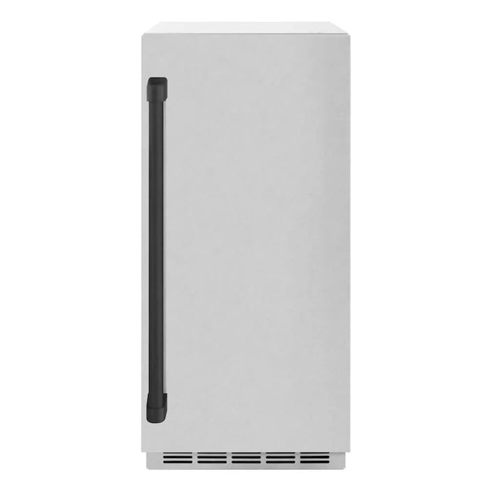 ZLINE Autograph Edition 15 " Touchstone Clear Cube Ice Maker, Drain Pump, Satin Stainless Steel Door, Accents ICCDZ-SN-15-CB09K