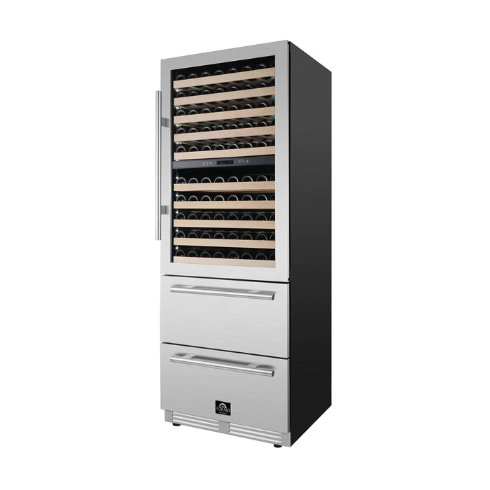 FORNO Celano 30" 150 Bottle and 252 Can Dual Zone Wine Cooler FWCDR6697-30S09K