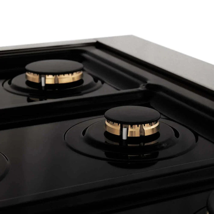 ZLINE 48" Autograph, Dual Fuel Range, Black Door, Bronze, RASZ-BLM-48-CB09K
