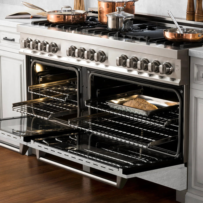 ZLINE 60" Professional Dual Fuel Range with Snow Finish Door, RA-SN-6009K