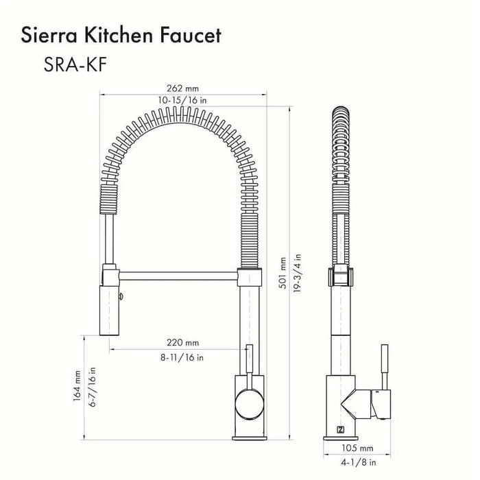 ZLINE Autograph Edition Sierra Pull Down Spring Single Handle Kitchen Faucet, SRA-KF-Z09K