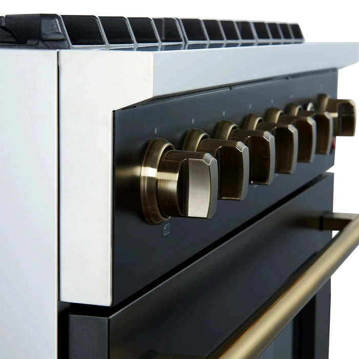 FORNO Marco 36" Gas on Gas Range FFSGS6277-36BLK09K