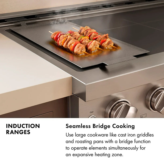 ZLINE 24" Paramount Induction Range, Cooktop, Electric Convection Oven, Accents SINRBZ-2409K