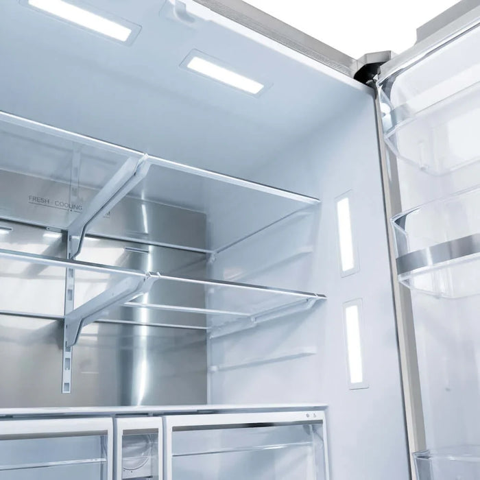 ZLINE Autograph Edition 36" Standard-Depth French Door External Water Dispenser Refrigerator, Dual Ice Maker, Fingerprint-Resistant Stainless Steel RSMZ-W-36-FMB09K
