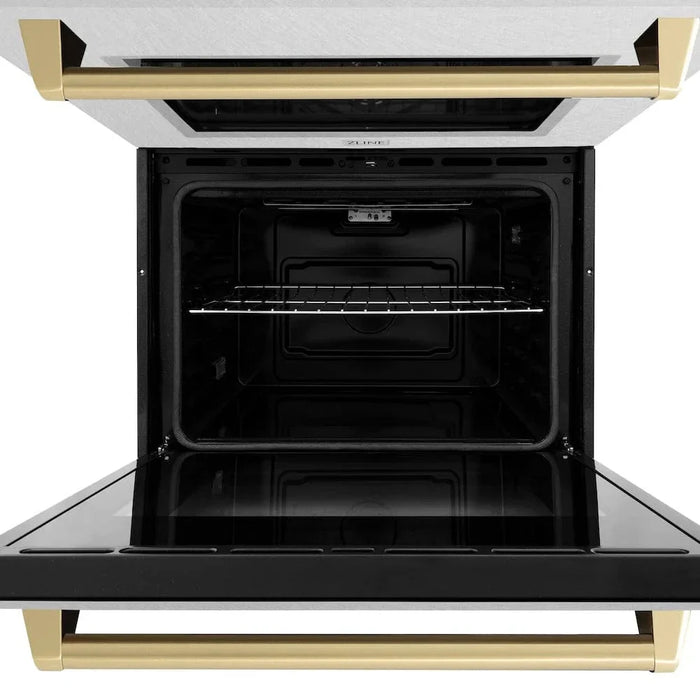 ZLINE 30"Professional True Convection Double Wall Oven, Air Fry, Self Clean, DuraSnow® Champagne Bronze WADSZ-30-CB09K