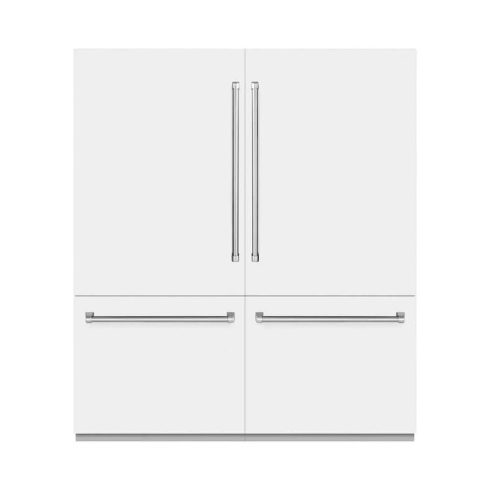 ZLINE 36" Built-In Bottom Freezer Refrigerator, Water Dispenser, Ice Maker, White Matte, Graphite Gray Interior GRBIT-WM-7209K