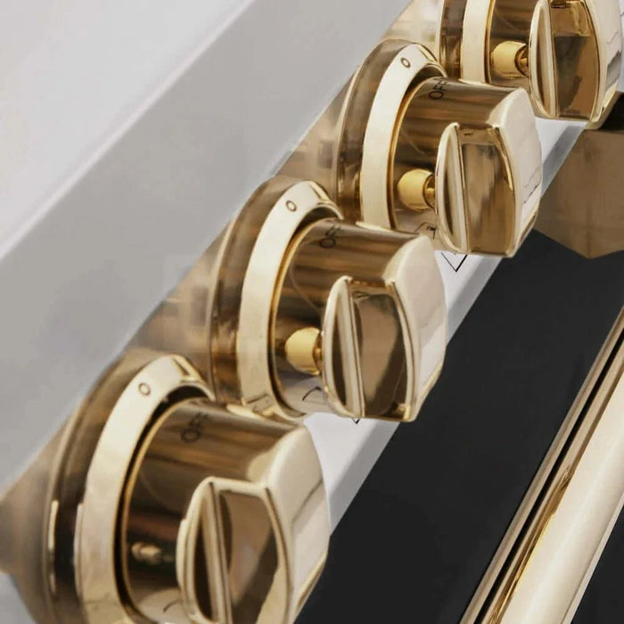 ZLINE 48" Autograph Dual Fuel Range, Black, Gold, RAZ-BLM-48-G09K