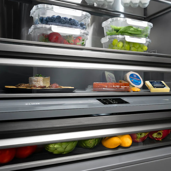 ZLINE 30" Panel Ready Built-In Bottom Freezer Refrigerator, Water Dispenser, Ice Maker, Graphite Gray Interior GRBIV-3009K