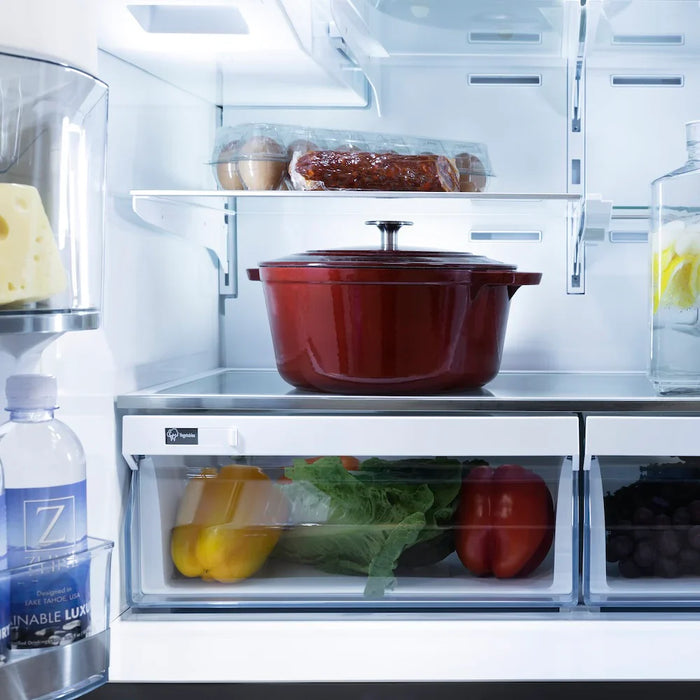 ZLINE Autograph Edition 36" Standard-Depth French Door External Water Dispenser Refrigerator, Dual Ice Maker, Fingerprint-Resistant Black Stainless Steel, Helix Handles RSMZ-W36-BS-KCB09K