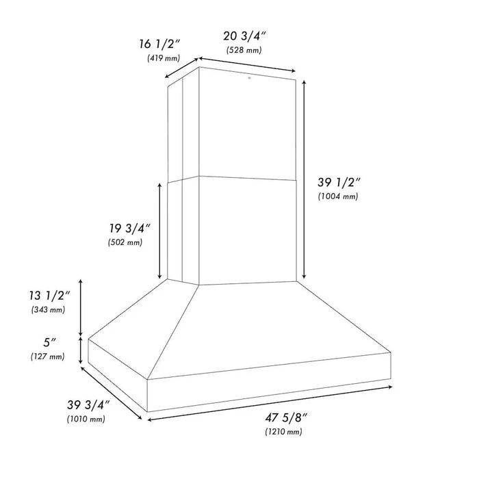 ZLINE Island Mount Outdoor Grill Hood GOi1-4809K