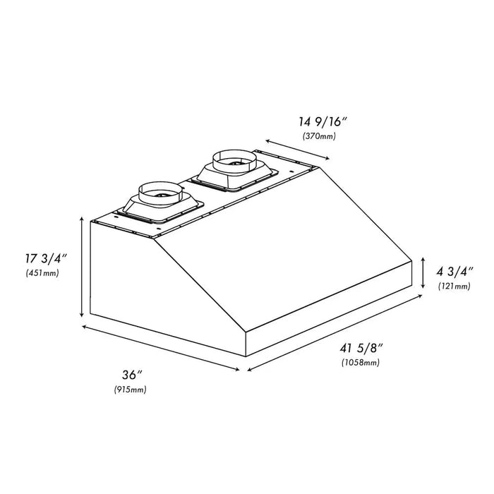ZLINE Under Cabinet Outdoor Grill Hood GOU1-4209K