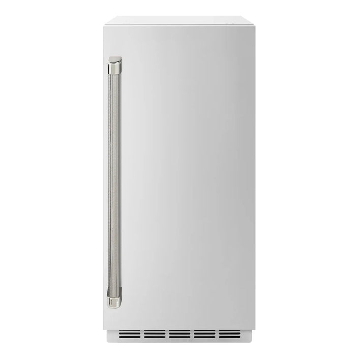 ZLINE Autograph Edition 15" Touchstone Gourmet Ice Maker, Drain Pump, Stainless Steel Door, Helix Handle IGMDZ-ST-15-KCB09K