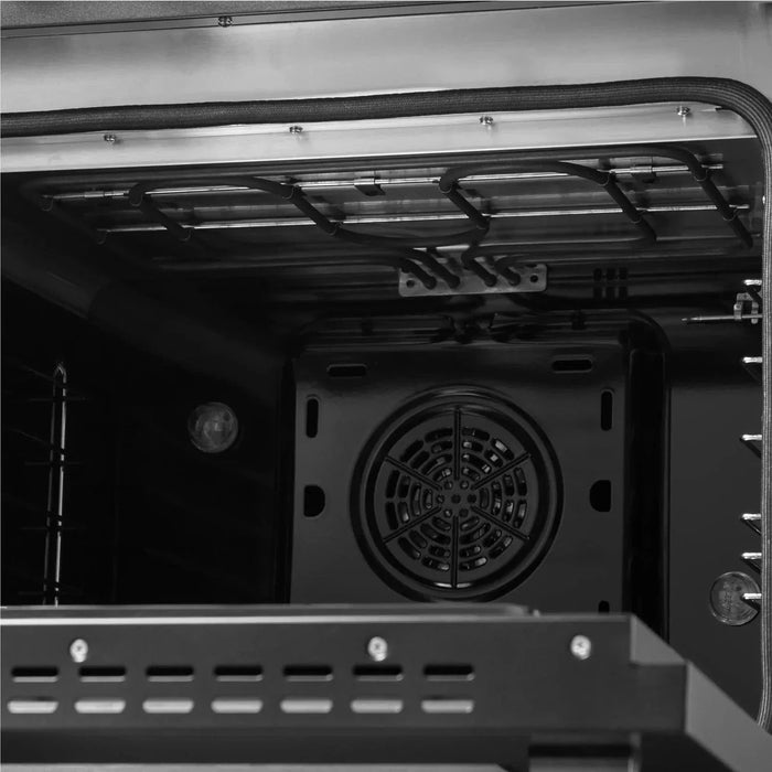 Forno Galiano 48" French Door Dual Fuel Range, 8 Burners, Electric Convection Oven, Black Antique Brass Trim, FFSGS6356-48BLK09K