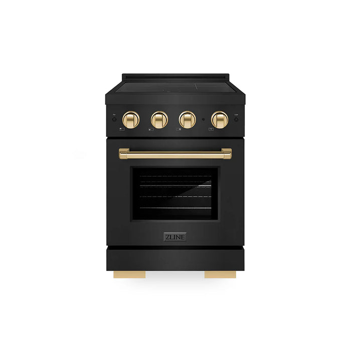 ZLINE 24" Paramount Induction Range, Cooktop, Electric Convection Oven, Accents SINRBZ-2409K