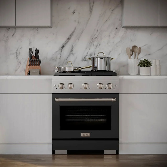 ZLINE 30" Paramount Gas Range DuoPro™ Cooktop, Convection Gas Oven PSGRS-BLM-3009K