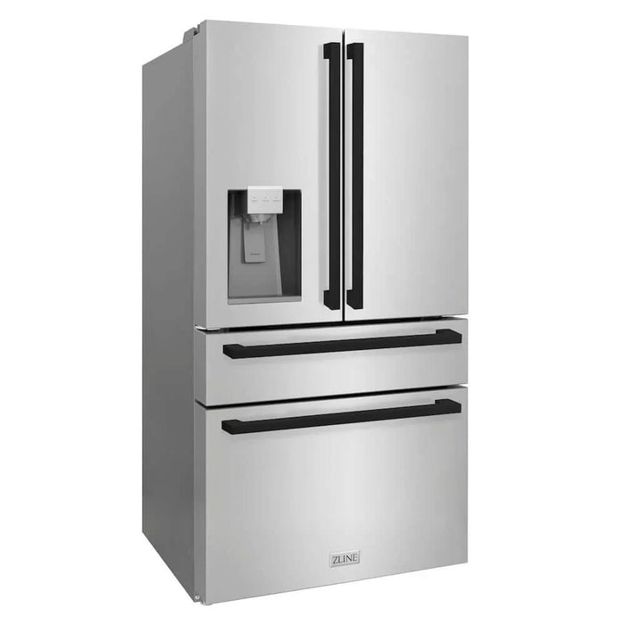 ZLINE Autograph Edition 36" Counter-Depth French Door Refrigerator,  Ice Maker, Fingerprint-Resistant Stainless Steel RFMZ-36-FMB09K