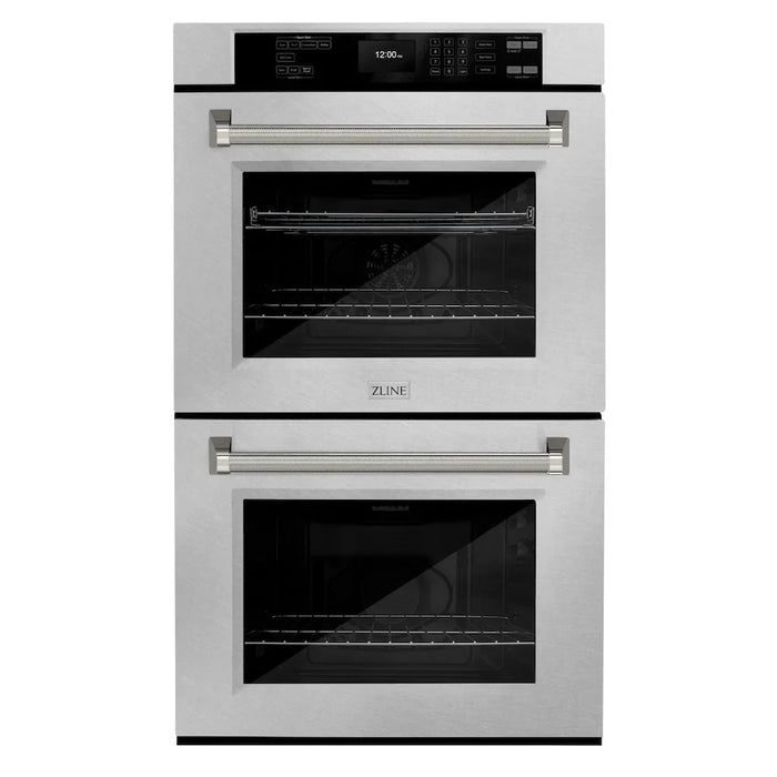 ZLINE Autograph Edition 30" Professional True Convection Double Wall Oven, Air Fry, Self Clean, Stainless Steel, Helix Handles WADZ-30-KCB09K