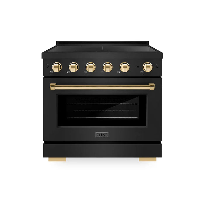 ZLINE 36" Paramount Induction Range, Cooktop, Electric Convection Oven, Accents SINRBZ-3609K