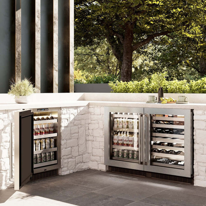 ZLINE 24" Touchstone Dual Zone 44 Bottle Wine Cooler DuraSnow® Stainless Steel Glass Door RWDO-SN-2409K