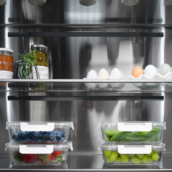ZLINE Autograph Edition 36" French Door Built-In Bottom Freezer Refrigerator, Water Dispenser, Ice Maker, Black Stainless Steel, Stainless Steel Interior, Helix Handles SRBIVZ-BS36KCB09K