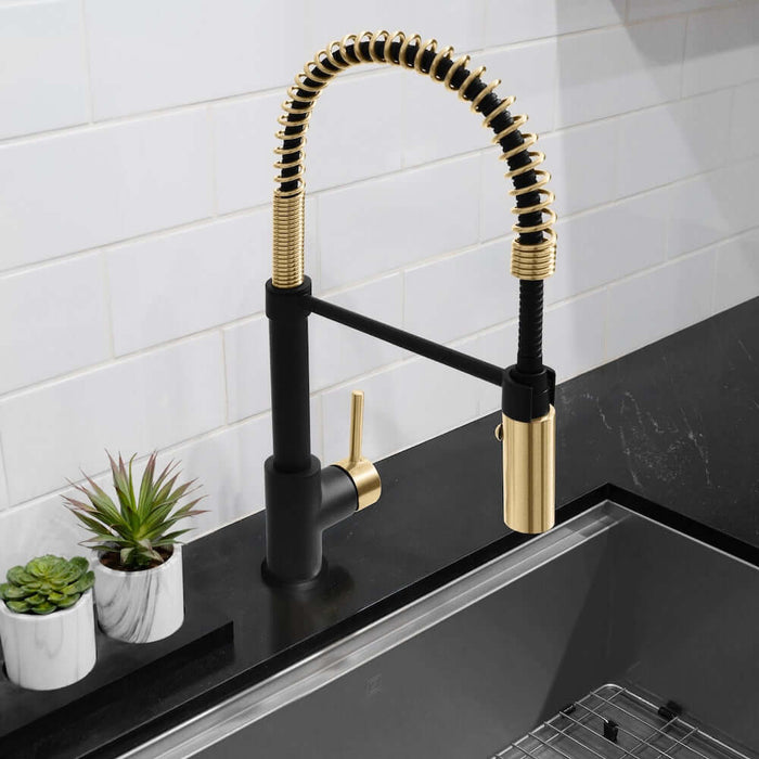 ZLINE Autograph Edition Sierra Pull Down Spring Single Handle Kitchen Faucet, SRA-KF-Z09K