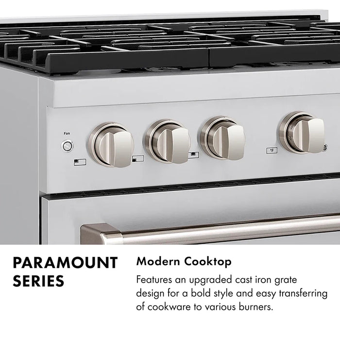 ZLINE 30" Paramount Gas Range DuoPro™ Cooktop, Convection Gas Oven PSGRZ-WM-30-MB09K