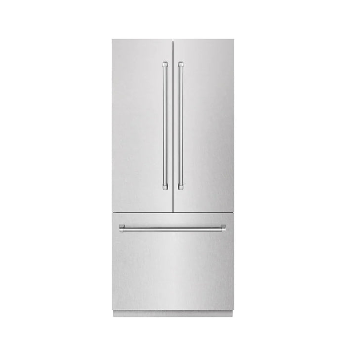 ZLINE 36" French Door Built-In Bottom Freezer Refrigerator, Water Dispenser, Ice Maker SRBIV-BS-3609K