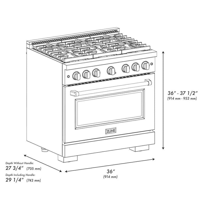 ZLINE 30 In. Gas Range, Stainless Steel, White Matte, SGR-WM-3009K
