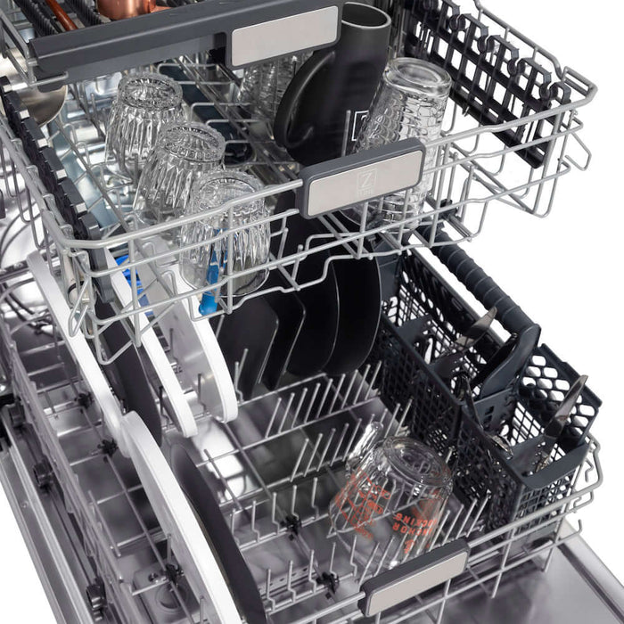 ZLINE Autograph Edition 24" Tall Tub Dishwasher, Custom Panel Ready, Gold DWMTZ-24-G09K