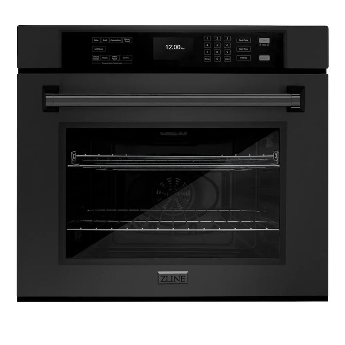 ZLINE Kitchen Package Refrigerator, Rangetop, Rangehood, Wall Oven, 4KPR-RTBRH36-AWS09K