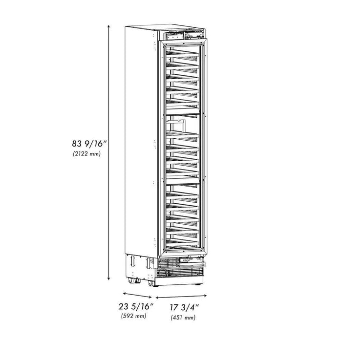 ZLINE 18" Triple Zone 68 Bottle Panel Ready Column Left Hinge Wine Cooler RBCWVL-1809K