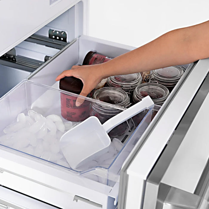 ZLINE Autograph Edition 60" Panel Ready Built-In Bottom Freezer Refrigerator, Water Dispenser, Ice Maker, Accents RBIVZ-60-CB09K