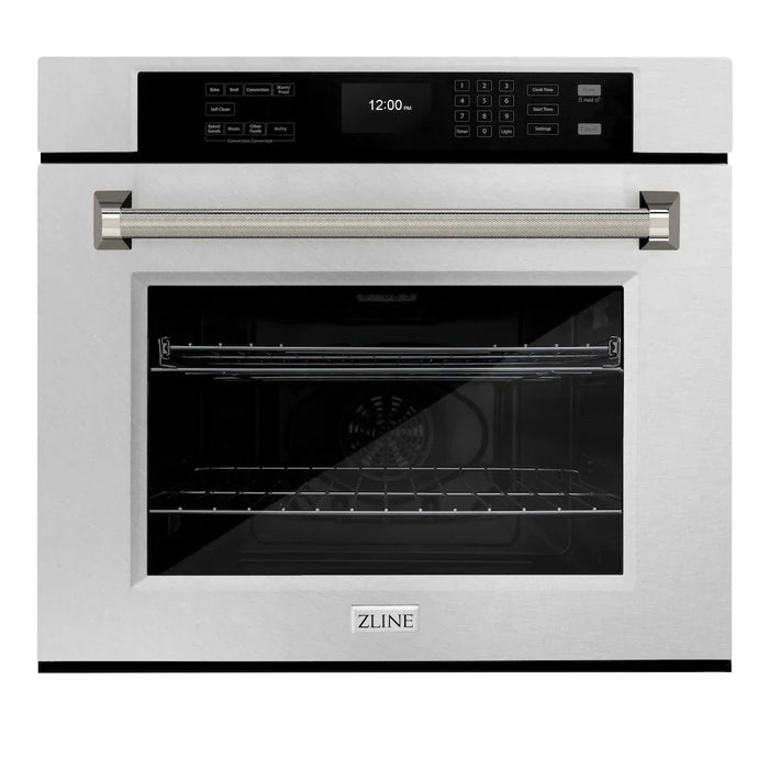 ZLINE Autograph Edition 30" Professional True Convection Single Wall Oven, Air Fry, Self Clean, Stainless Steel, Helix Handles WASSZ-30-KCB09K